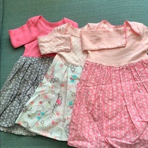 3 onesies dresses Size 0-3 months